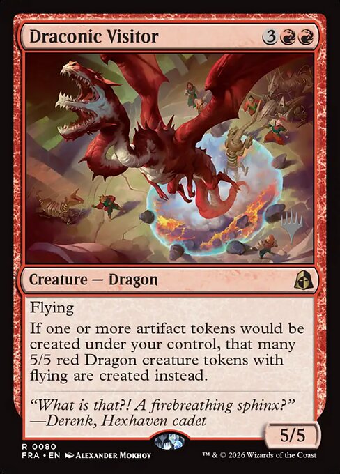 MTG Draconic Visitor PFRA 080P Promo Pack Foil front