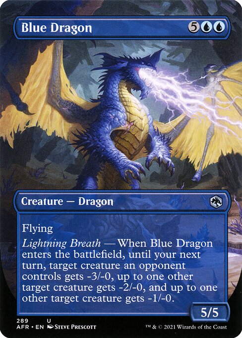 MTG Blue Dragon AFR 289 Borderless Foil