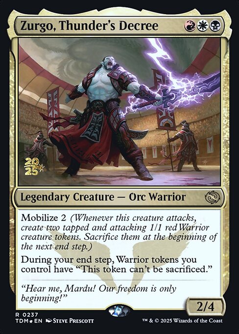 MTG Zurgo, Thunder's Decree PTDM 237s Prerelease Foil