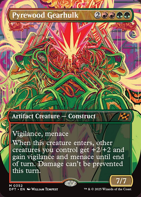 MTG Pyrewood Gearhulk DFT 352 Borderless Graffiti Giant Nonfoil