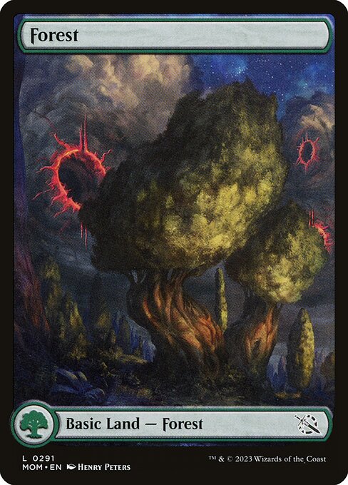 MTG Forest MOM 291 Full Art Basic Land Foil