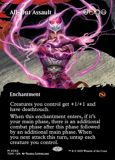MTG All-Out Assault TDM 352 Borderless Clan Foil