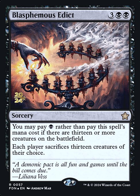 MTG Blasphemous Edict PFDN 057s Prerelease Foil
