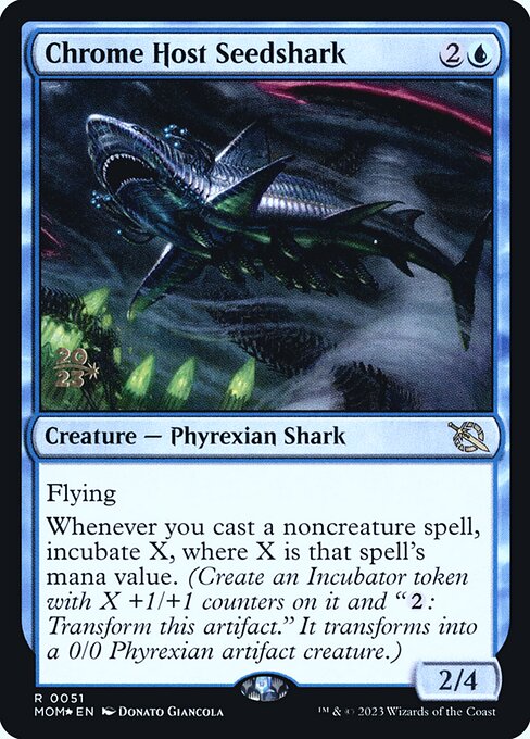 MTG Chrome Host Seedshark PMOM 051s Prerelease Foil