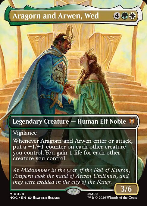 MTG Aragorn and Arwen, Wed HOC 028 Borderless Foil