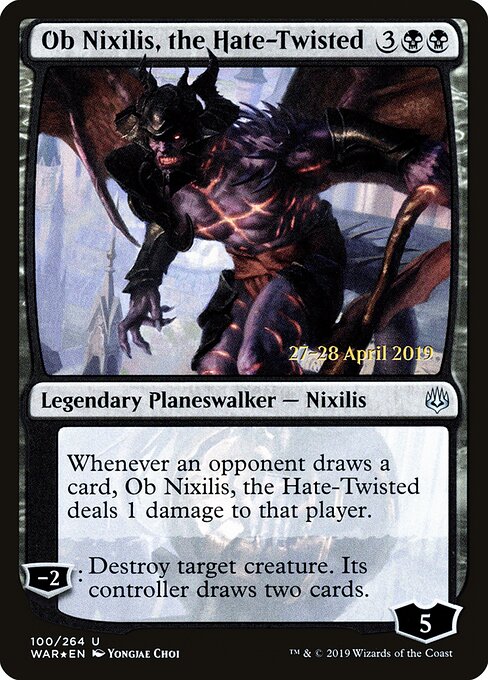 MTG Ob Nixilis, the Hate-Twisted PWAR 100S Prerelease Promo Foil front