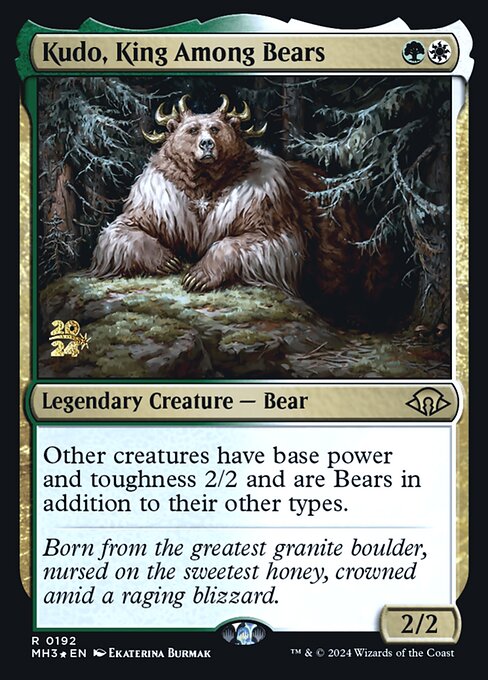 MTG Kudo, King Among Bears PMH3 192s Prerelease Foil