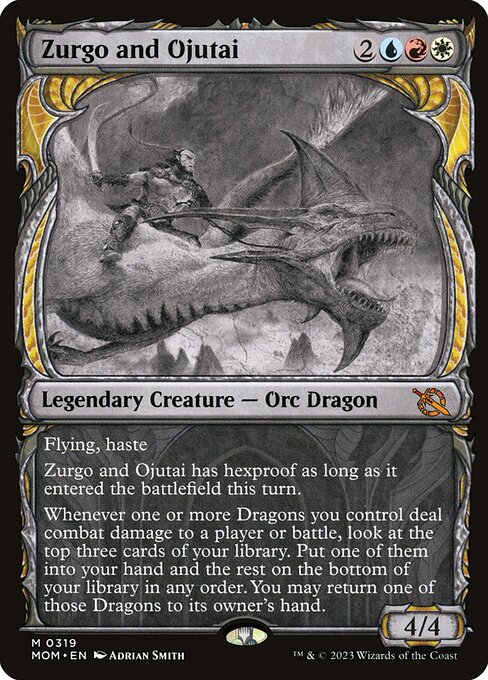 MTG Zurgo and Ojutai MOM 319 Planar Showcase Foil