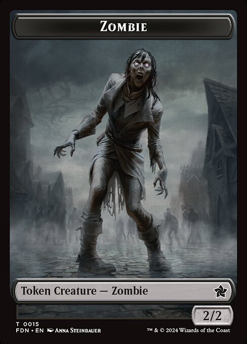 MTG Zombie Token FDN 015 Token Foil