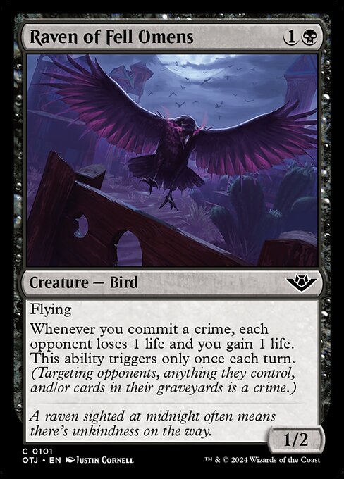 MTG Raven of Fell Omens OTJ 101 Regular Nonfoil