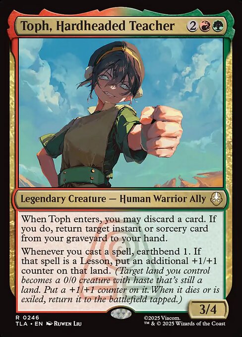 MTG Toph, Hardheaded Teacher TLA 246 Regular Nonfoil