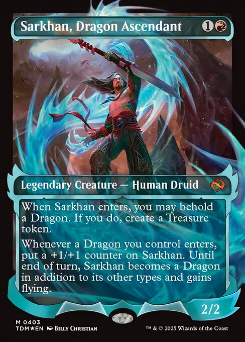 MTG Sarkhan, Dragon Ascendant TDM 403 Showcase Ghostfire Foil