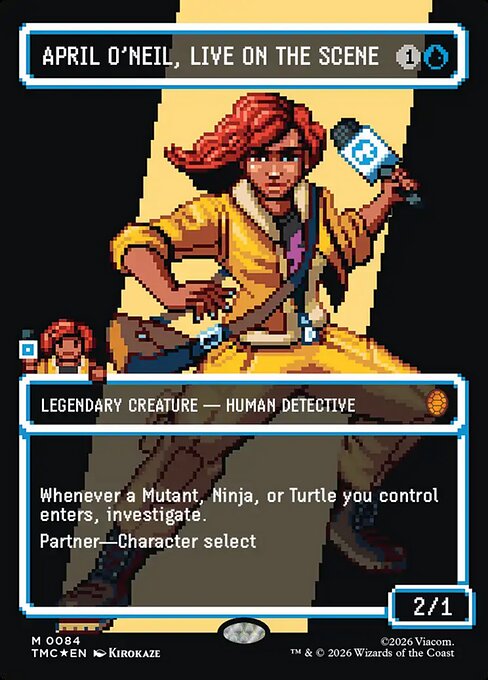 MTG April O'Neil, Live on the Scene TMC 084 Borderless Pixel Surge Foil