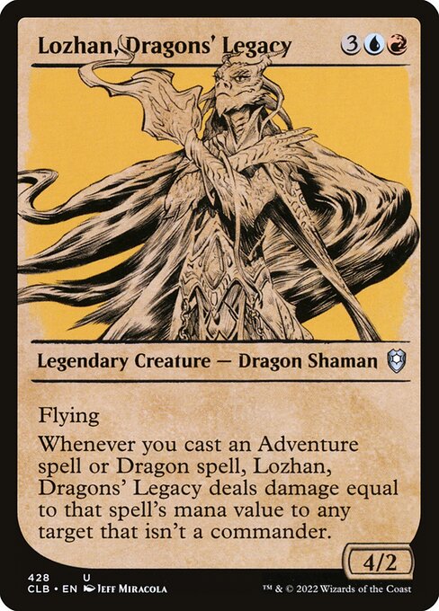MTG Lozhan, Dragons' Legacy CLB 428 Showcase Rulebook Foil