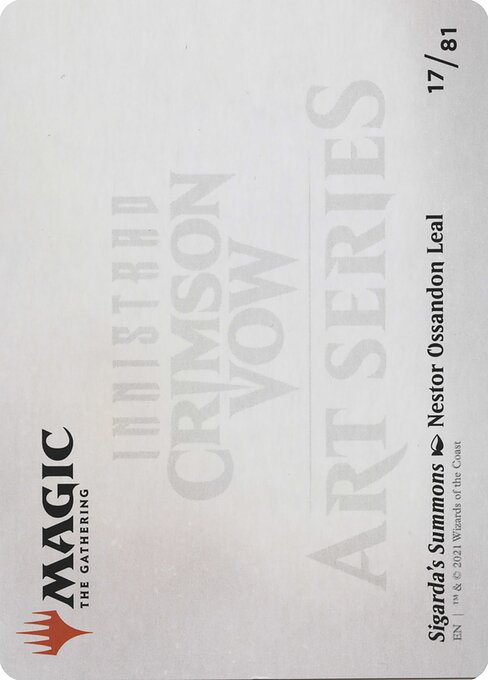 MTG Sigarda's Summons AVOW 017 Art Card Nonfoil reverse