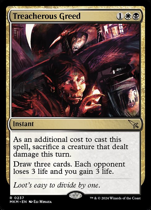 MTG Treacherous Greed MKM 237 Regular Nonfoil