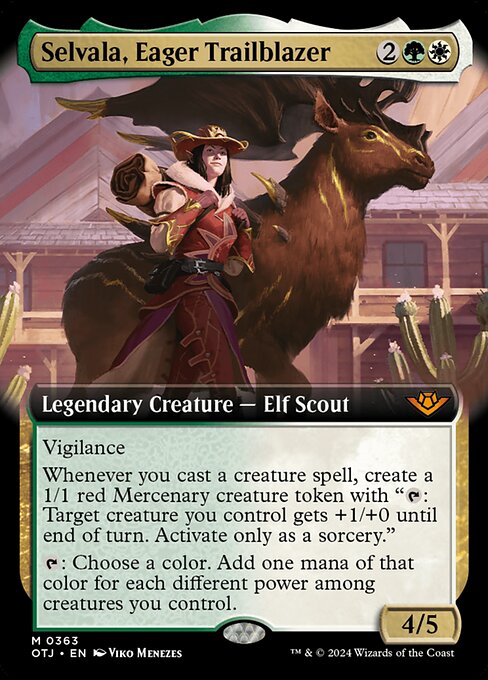 MTG Selvala, Eager Trailblazer OTJ 363 Extended Art Nonfoil