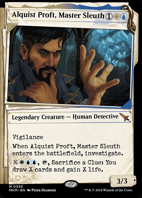 MTG Alquist Proft, Master Sleuth MKM 355 Showcase Dossier Foil