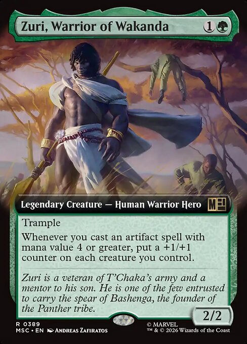 MTG Zuri, Warrior of Wakanda MSC 389 Extended Art Nonfoil