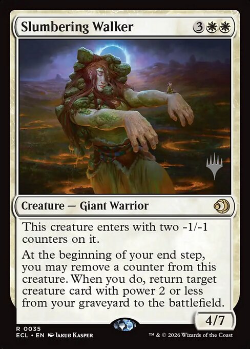 MTG Slumbering Walker PECL 035p Promo Pack Foil
