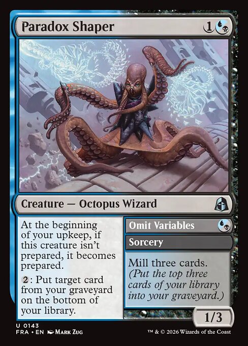 MTG Paradox Shaper // Omit Variables FRA 143 Standard Nonfoil front