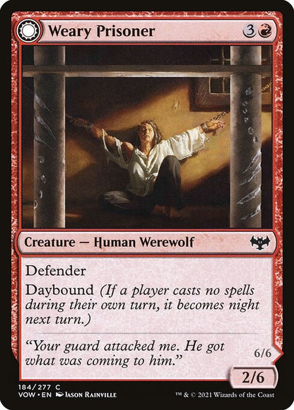 MTG Weary Prisoner // Wrathful Jailbreaker VOW 184 Standard Foil front