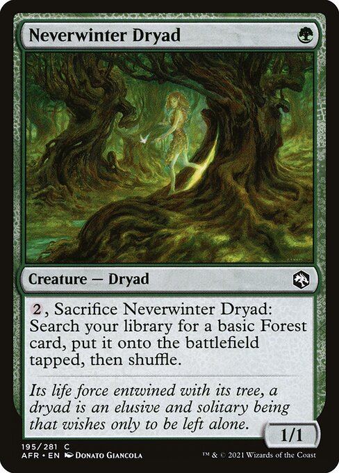 MTG Neverwinter Dryad AFR 195 Regular Foil
