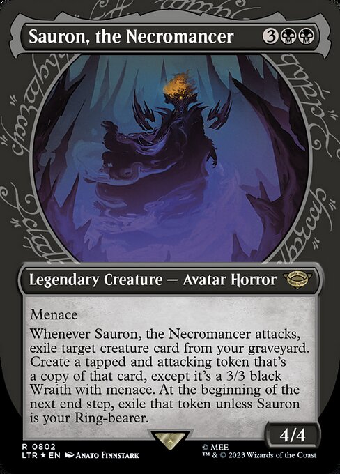 MTG Sauron, the Necromancer LTR 802 Borderless Surge Foil