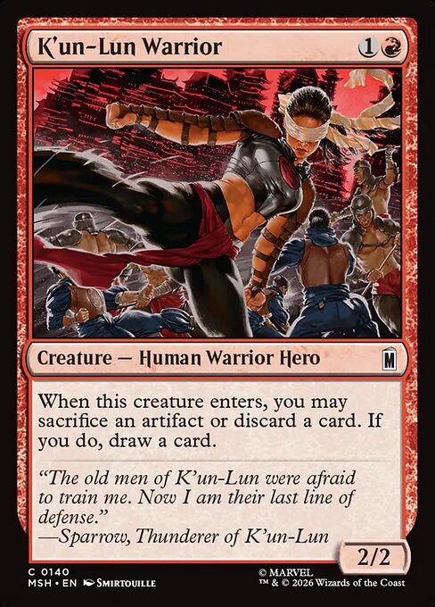MTG K'un-Lun Warrior MSH 140 Regular Foil