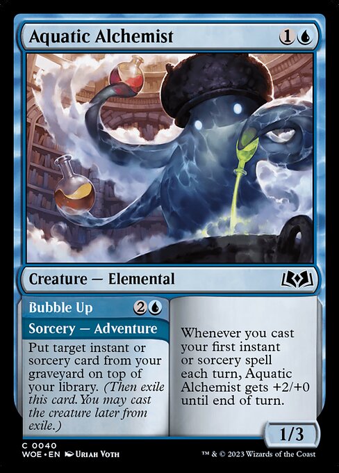 MTG Aquatic Alchemist // Bubble Up WOE 040 Regular Foil