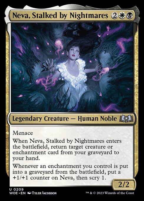 MTG Neva, Stalked by Nightmares WOE 209 Regular Nonfoil