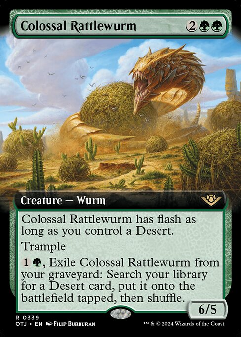 MTG Colossal Rattlewurm OTJ 339 Extended Art Foil