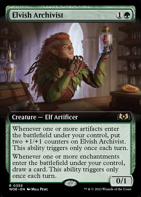 MTG Elvish Archivist WOE 355 Extended Art Nonfoil
