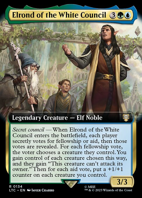 MTG Elrond of the White Council LTC 134 Extended Art Nonfoil