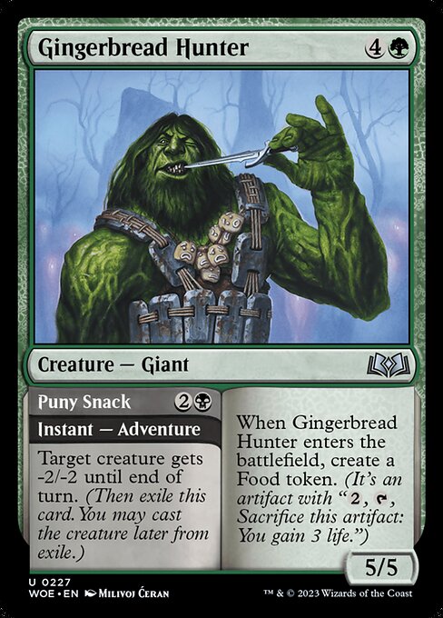 MTG Gingerbread Hunter // Puny Snack WOE 227 Regular Nonfoil