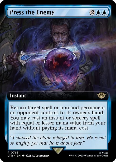 MTG Press the Enemy LTR 763 Extended Art Surge Foil