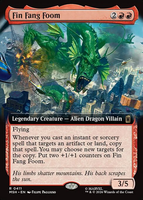 MTG Fin Fang Foom MSH 411 Extended Art Nonfoil