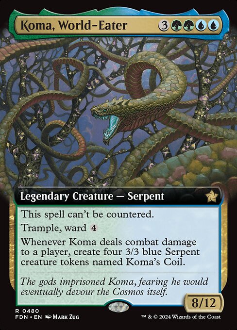 MTG Koma, World-Eater FDN 480 Extended Art Nonfoil