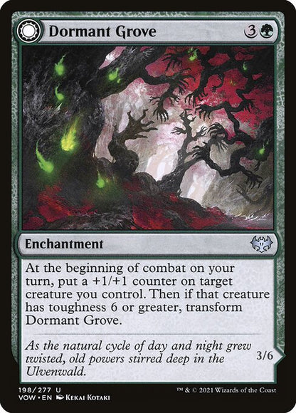 MTG Dormant Grove // Gnarled Grovestrider VOW 198 Standard Foil front