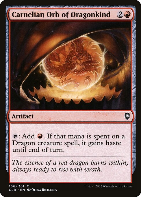 MTG Carnelian Orb of Dragonkind CLB 166 Regular Foil