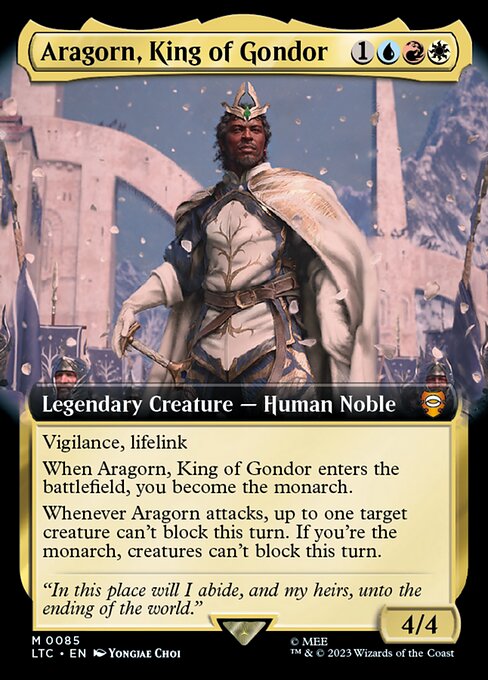 MTG Aragorn, King of Gondor LTC 085 Extended Art Foil