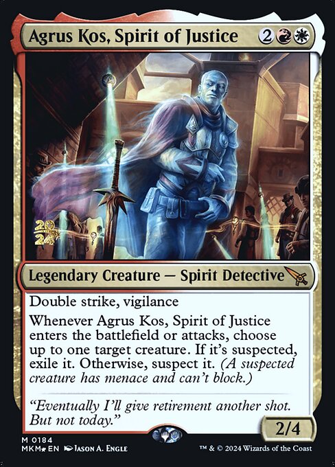 MTG Agrus Kos, Spirit of Justice PMKM 184s Prerelease Foil