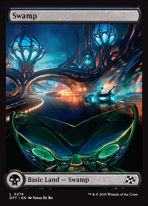 MTG Swamp DFT 274 Full-Art Driver's Seat Basic Land Foil