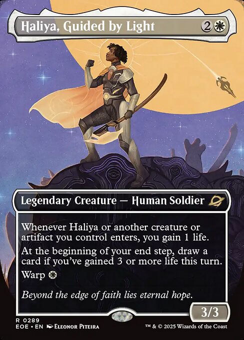 MTG Haliya, Guided by Light EOE 289 Borderless Triumphant Foil
