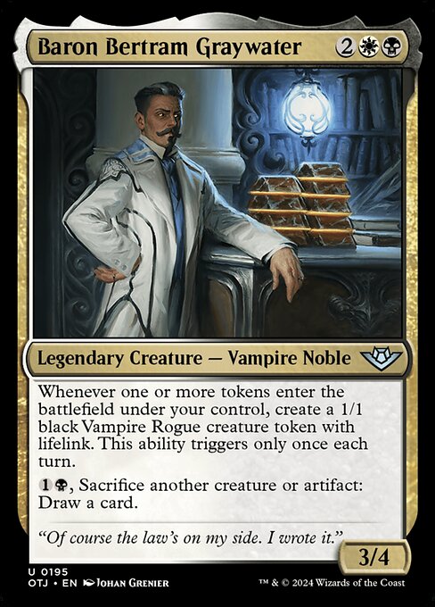 MTG Baron Bertram Graywater OTJ 195 Regular Foil