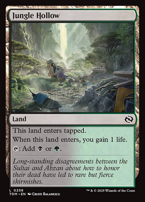 MTG Jungle Hollow TDM 258 Regular Nonfoil