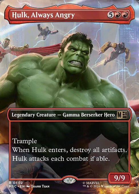MTG Hulk, Always Angry MSC 502 Borderless Foil