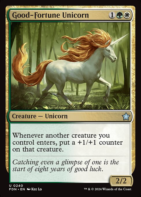 MTG Good-Fortune Unicorn FDN 240 Regular Foil