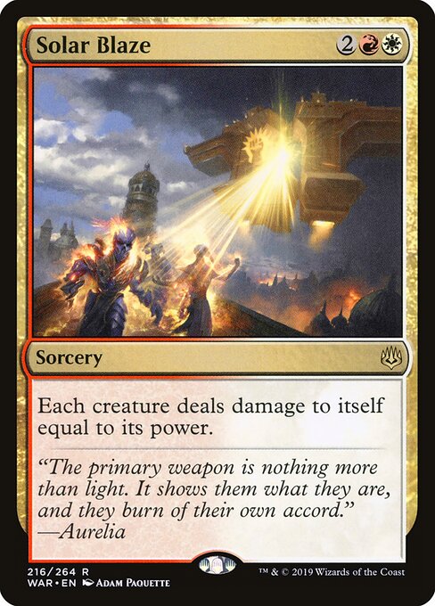 MTG Solar Blaze WAR 216 Standard Nonfoil front
