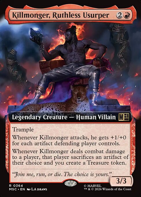 MTG Killmonger, Ruthless Usurper MSC 364 Extended Art Nonfoil